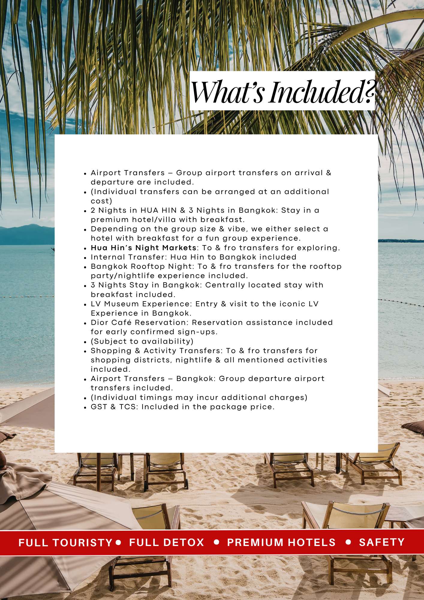 Bangkok Hua Hin | Thailand | Detox Getaway 4.0 Aug