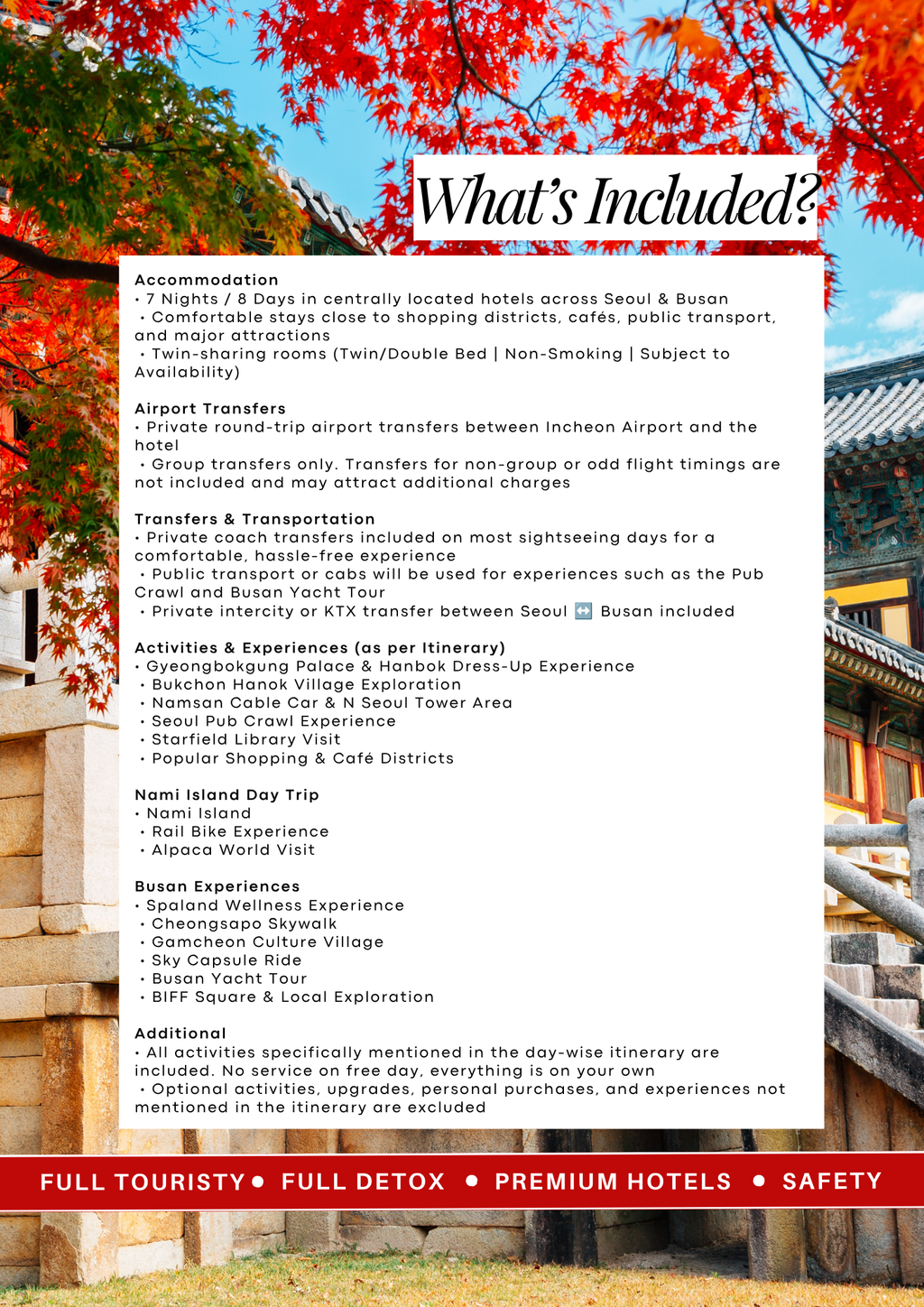 South Korea Girls Trip | Comfort group Trip