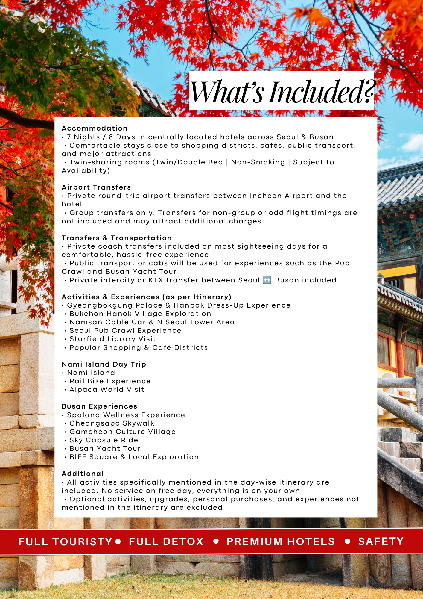 South Korea Girls Trip | Comfort group Trip