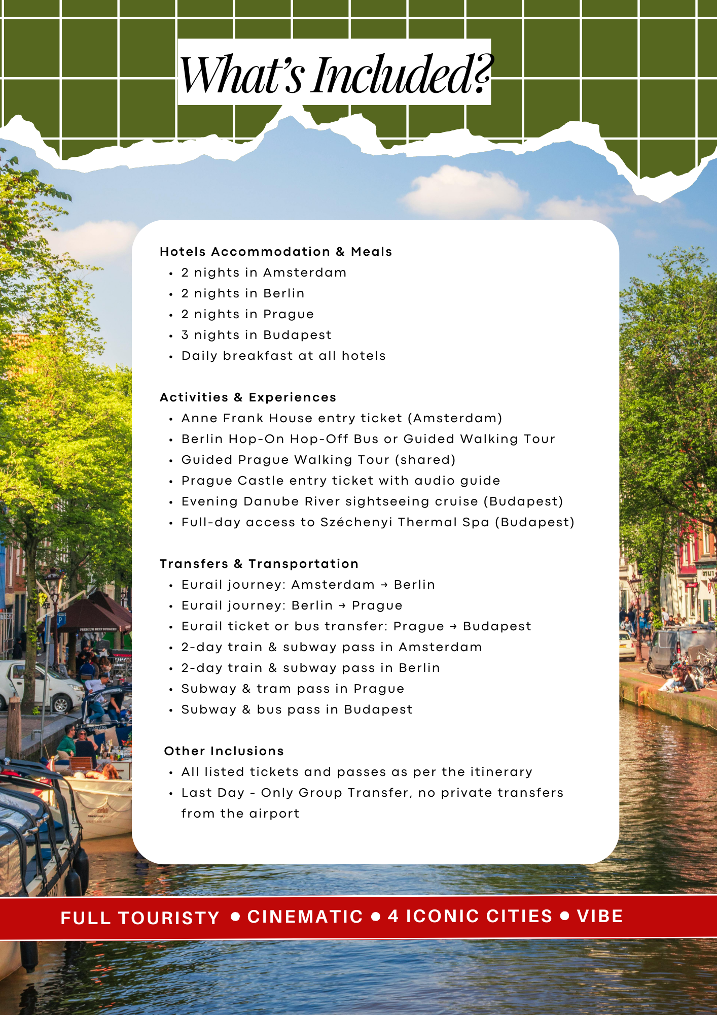 EUROPE | Amsterdam + Berlin + Prague + Budapest  | Mixed Group | MAY