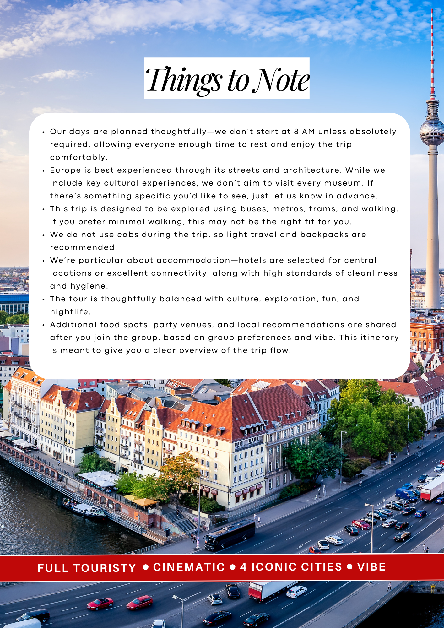 EUROPE | Amsterdam + Berlin + Prague + Budapest  | Mixed Group | MAY