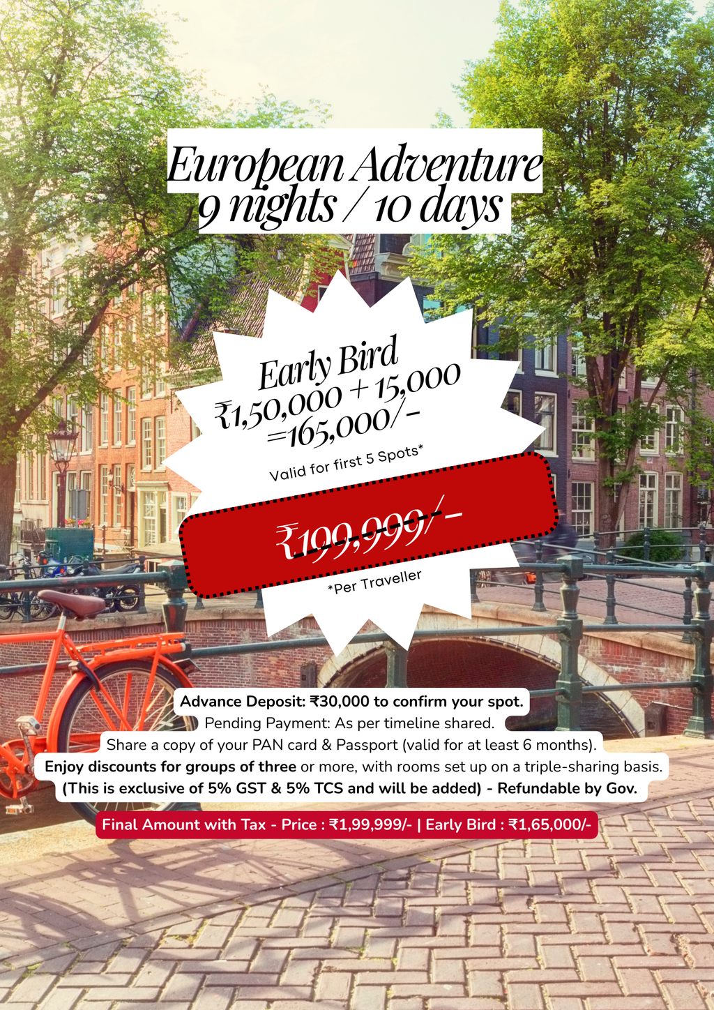 EUROPE | Amsterdam + Berlin + Prague + Budapest  | Mixed Group | MAY